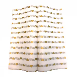 Suiwen 150pcs Gold Heart Wax Food Greaseproof Deli Paper Liners Wrapping Tissue for Plastic Food Basket 25 * 22cm (9.8 * 8.6inch)