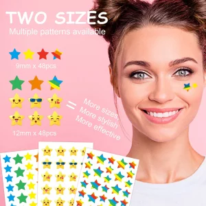 FUKEVY 96 Patches Cute Star Pimple Patches,Face Pimple Patches,Acne Healing Patches,Hydrocolloid Acne Patches for Face Blemish,Zit Acne Dot Acne Pimp