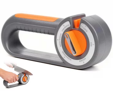 Flying Leaves 6-in-1 Knife Sharpener for Kitchen - Easy Dial Selects Mode for Chefs, Serrated, Scissors & Thin Blades - Non-Slip Base & Grip - Manua