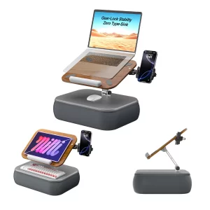 V-Hold Height & Angle Adjustable Laptop Lap Desk, Laptop Desk with Cushion, Fits up to 16 inch Laptops & Tablet, Bean Bag Pillow Stand, Lap Desks for