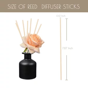 HOSSIAN 50PCS Reed Diffuser Sticks-7.87inch Natural Rattan Diffuser Reeds-Primary Color Reed Diffuser Refill