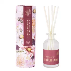 Via Mercato Autunno Reed Diffuser Home Air Freshener, Bourbon & Honey