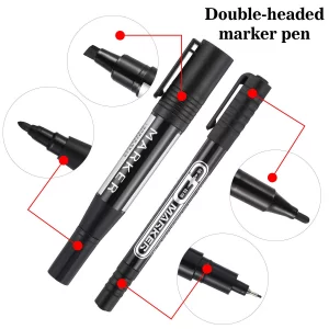 Blulu 6 Pcs Permanent Markers Variety Pack 2026 Graduation Party Favors Double-ended Permanent Marker Pen Ultra Fine Tip, Fine, Chisel Tip Quick Dryi