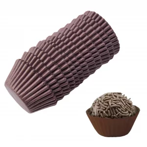 1000 Pcs (4#) - Forminha de Brigadeiro Nmero 4, Brigadeiro Forminhas 1 Inch, Forminhas para Brigadeiro, Brown small Cupcake Liners, Paper Wrappers f