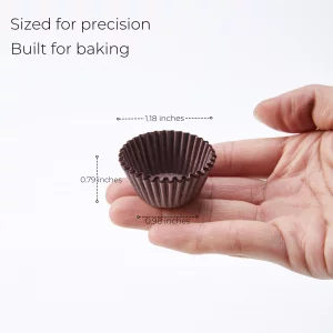 1000 Pcs (4#) - Forminha de Brigadeiro Nmero 4, Brigadeiro Forminhas 1 Inch, Forminhas para Brigadeiro, Brown small Cupcake Liners, Paper Wrappers f