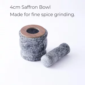 Mini Saffron Grinder - Small Stone Mortar and Pestle for Saffron Threads, Spices, and Herbs | Compact Spice Grinder Bowl for Kitchen Use, Tabletop Se