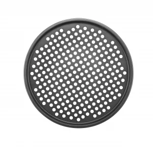 Kitchen Details 13 Inch Pizza Crisper Pan | Heating and Browning| Dimensions 13 Round | Durable| Easy to Clean | Vented Base| Grey