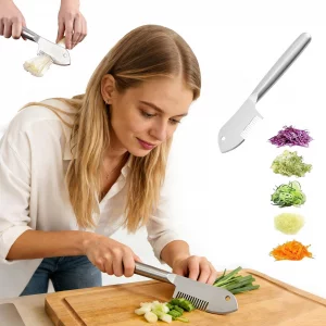 Stainless Steel Multi-Purpose Julienne Peeler, handheld peeler shredder, quick vegetable slicer for kitchen. Comfortable handle and hanging holes, su