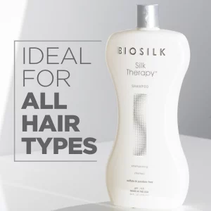 BioSilk Silk Therapy Shampoo, Gentle Hair Cleanser for Healthy, Shiny Hair, Conditions with Silk Proteins & Botanical Extracts, Sulfate-Free, Paraben