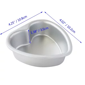 Proshopping 4 Inch Heart Cake Pan, Mini Heart Shaped Baking Mold, Aluminum Small Baking Tin, Set of 2 for Weddings, Birthday Parties, Anniversary - S