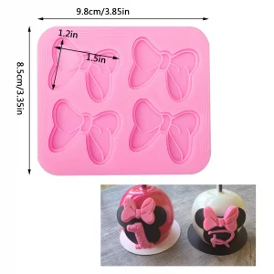 2PCS Mouse Bows Silicone Molds for Cake Cupcake Decoration, Bowknot Cartoon Butterfly Tie Fondant Mold for DIY Candy Chocolate Pudding Crafts Mould B