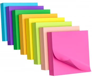 Sticky Notes 3x3 Inch, 8 Pads, 800 Sheets, 8 Bright Colors Sticky Note Pad, Bulk Self-Stick Pads, Home Office School Supplies, Clean Removal, Recycla