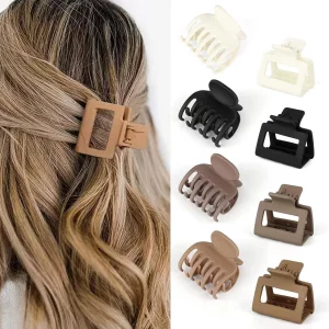 HFLYJPYW 8 Pack Small Claw Clips for Women Girls Double Row Teeth Medium Hair Clips Matte Claw Clips for Thin Hair No Slip Hair Clips for Short Hair 
