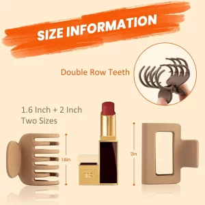 HFLYJPYW 8 Pack Small Claw Clips for Women Girls Double Row Teeth Medium Hair Clips Matte Claw Clips for Thin Hair No Slip Hair Clips for Short Hair 