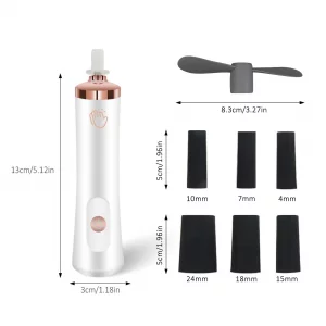 Glue Shaker for Eyelash Extensions, Eenten Nail Lacquer Shaker with 2 Connectors and 6 Sizes of Caliber Portable Electric Lash Glue Shaker Liquid Mix