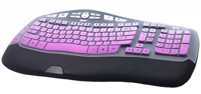 Dust-Proof Silicone Keyboard Protector Skin Cover Compatible with Logitech K350 MK550 MK570 Wireless Wave Keyboard (Purple Ombre)