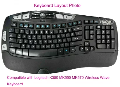 Dust-Proof Silicone Keyboard Protector Skin Cover Compatible with Logitech K350 MK550 MK570 Wireless Wave Keyboard (Purple Ombre)