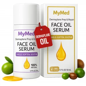 MyMed Dermaplane Oil with Jojoba & Vitamin E for Smooth, Radiant Skin - 1.70 Fl Oz Dermaplaning Oil, All-Natural, for Dermaplaning, Perfect for Sensi