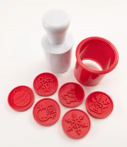 Mobi Cookie Factory Set of 6 Cookie Stamps Kit, Christmas Theme 