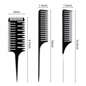 1st Choice Professional Hair Combs for Women Styling Hair Combs Plastic Weaving Combs for Highlighting,3-Way Weaving & Sectioning Foiling Comb for Ha
