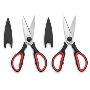 Ultra Sharp Kitchen Scissors for Food - Heavy Duty, Serrated Stainless Steel Shears (Set of 2)
