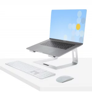 StarTech.com Laptop Stand for Desk, Supports 5kg/11lb, Aluminum, Silver, Ergonomic Laptop Riser, Portable Laptop Holder, Computer Stand for MacBook A