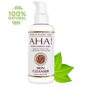 Nonie AHA All-Natural Skin Cleanser - 100% Vegan & Natural - Oil-Based Makeup Remover with Exfoliating Alpha Hydroxy Acids - Pore Management & Anti-A