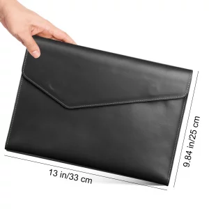 VANRA 1 Piece File Folders PU Leather Expanding Document Holder File Jacket Filing Envelope for A4 Letter Size Paper with Invisible Magnetic Closure 