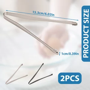 2 Pack Stainless Steel Egg Chalaza Removal Tool Remover Tong Eggshell Embryo Membrane Shell Essential Kitchen Tool for Chefs and Bakers Toothed Desig