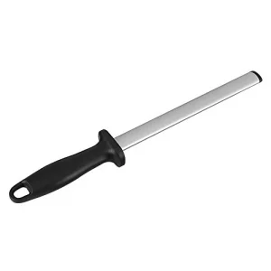 Professional Extra Fine Oval Knife Sharpener - 8 Inch Coated Honing Steel for Chefs - Honing Butcher Knives