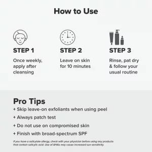 Paula's Choice Skin Perfecting 25% AHA + 2% BHA Face Exfoliant Peel, Facial Exfoliant Peel Rinse Off Treatment, All Skin Types, Fragrance-Free, 1 Oz
