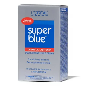 L'Oreal Technique Super Blue Lightener Kit - Hair Bleach, Removes Natural or Artificial Pigments, Easy and Smooth Application