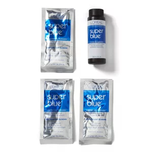 L'Oreal Technique Super Blue Lightener Kit - Hair Bleach, Removes Natural or Artificial Pigments, Easy and Smooth Application