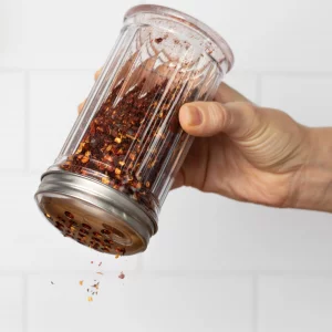 BPA-Free Plastic Parmesan Cheese Shaker/Red Pepper Shaker with 1/4