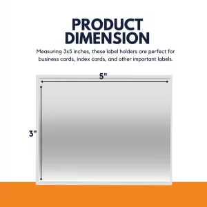 Performore 50-Pack Self-Adhesive 3x5 Index Card Pockets | Top-Loading Clear Plastic Sleeves | Durable Reusable Label Holders for Bulletin Boards, Wal