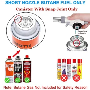 FunOwlet,Butane Torch Kitchen Blow Lighter, Culinary Torches Head Professional Chef Cooking Adjustable Flame For Sous Vide, Creme Brulee, Baking, BBQ