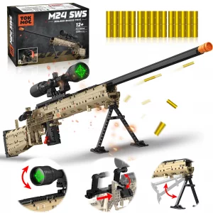 YWFSFZ Building Blocks Gun Model Toys for Adults, 1388 Pcs 1:1 M24 Building Set Guns Model Toys for Adults Boys Teens Age 12+, Collectible Building B