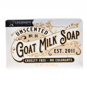 Legend's Creek Farm Goat Milk Soap - Triple Milled Cleansing Moisturizing Bar for Hands and Body - 9 Oz Creamy Lather, Nourishing, Natural Soap for S