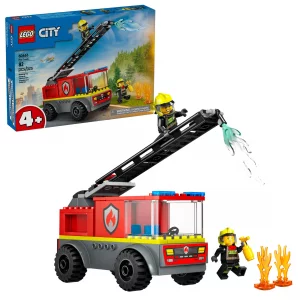 LEGO City Fire Ladder Truck Toddler Toy - Fire Truck Toy with 2 Firefighter Minifigures, Digital Guide for Boys and Girls, Ages 4+ - Learning, Educat