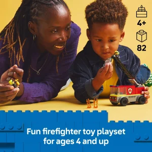 LEGO City Fire Ladder Truck Toddler Toy - Fire Truck Toy with 2 Firefighter Minifigures, Digital Guide for Boys and Girls, Ages 4+ - Learning, Educat
