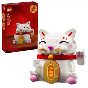 LEGO Lucky Cat Building Toy for Girls & Boys - Smiling Cat W/Waving Paw Function for Kids, Ages 9+ - Home Decor for Spring Festival & Chinese New Yea