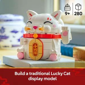 LEGO Lucky Cat Building Toy for Girls & Boys - Smiling Cat W/Waving Paw Function for Kids, Ages 9+ - Home Decor for Spring Festival & Chinese New Yea