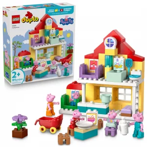 LEGO DUPLO Peppa Pig Family House - Building Toy for Toddlers, Ages 2+ - Sensory Toy for Girls & Boys - W/ 5 Figures - Birthday Gifts for Kids - 1046