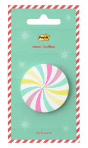 Post-it Jingle Sticky Notes, Candy Design, 1.8 in. x 1.8 in., 1 Candy-Shaped Christmas Themed Cute Sticky Note Pad with 50 Sheets