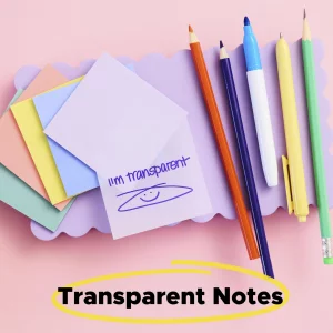 Post-it Transparent Notes, 2.8 in. x 2.8 in., Pastel Sticky Notes, School Supplies, Office Products, Great for Studying, Great for Studying, 2 Pads