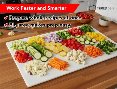 Thirteen Chefs Extra Large 30 x 18 Inch Cutting Board for Meats, Game and Fish - 1/2 Inch Thick HDPP Plastic for Food Service, 10 pounds