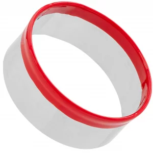 4.5 Inch Round Cookie Cutter with Red Top Rubber Protection, Large Circle Biscuit Cutter, Metal Cookie Cutter