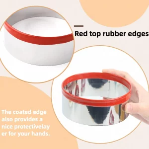 4.5 Inch Round Cookie Cutter with Red Top Rubber Protection, Large Circle Biscuit Cutter, Metal Cookie Cutter