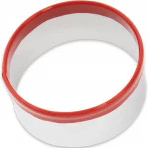4 Inch Round Cookie Cutter with Red Top Rubber Protection, Large Circle Biscuit Cutter, Metal Cookie Cutter