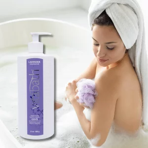 Vitabath Lavender Chamomile Moisturizing Bath & Shower Gel Wash Calming & Hydrating Botanical Skin-Softening Skincare, Body Cleanser & Foaming Gelee 